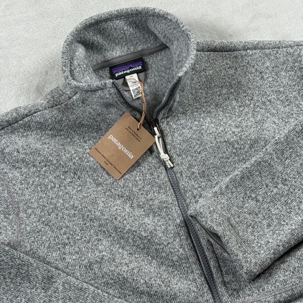 Patagonia Better Sweater Oversized Coat Birch White Grey Full Zip Fleece Size XS